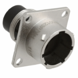 Receptacle, Size 12, RT00123PNH - ECOMATE, Square Flange Receptacle, Size 12, 3POS, Pin, End Cap