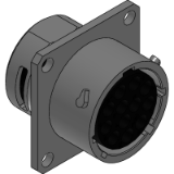 RT001412SNH - ECOMATE, Square Flange Receptacle, Female, 12 Contacts, 14-26AWG, 13A/300V, Shell Size 14